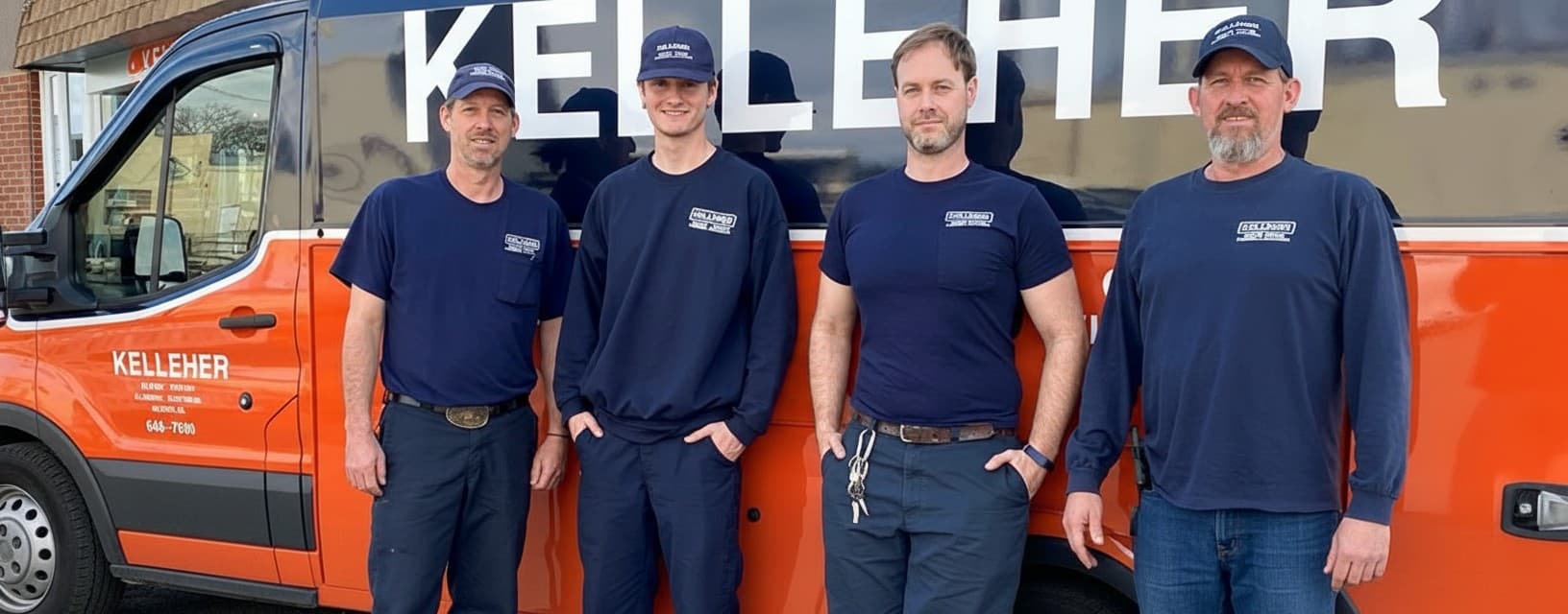 Kelleher installation team with a company vehicle