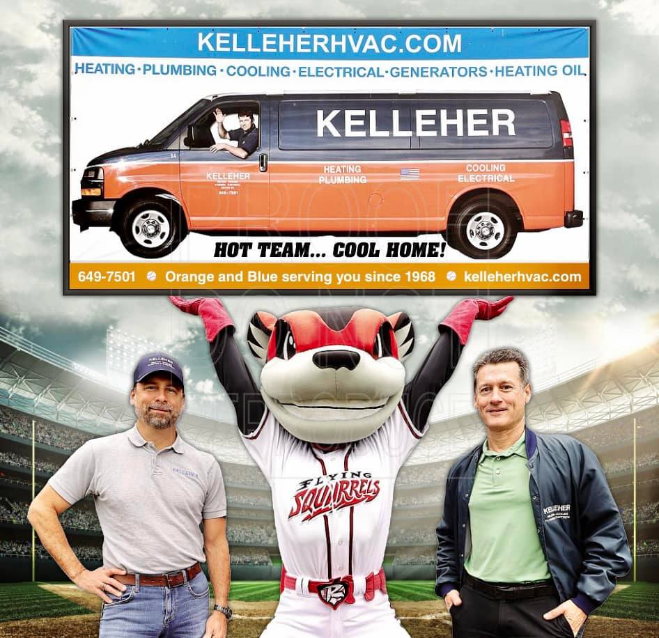 Kelleher HVAC supports the Richmond Flying Squirrels baseball team
